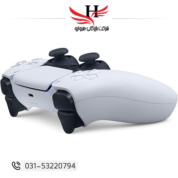 دسته بازی سونی PS5 DualSense سفید اورجینال با طراحی ارگونومیک